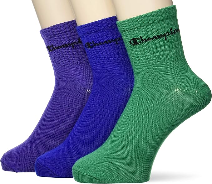 champion 短袜 (3双装) 手写体商标 中筒袜 3p cmsct201 男士
