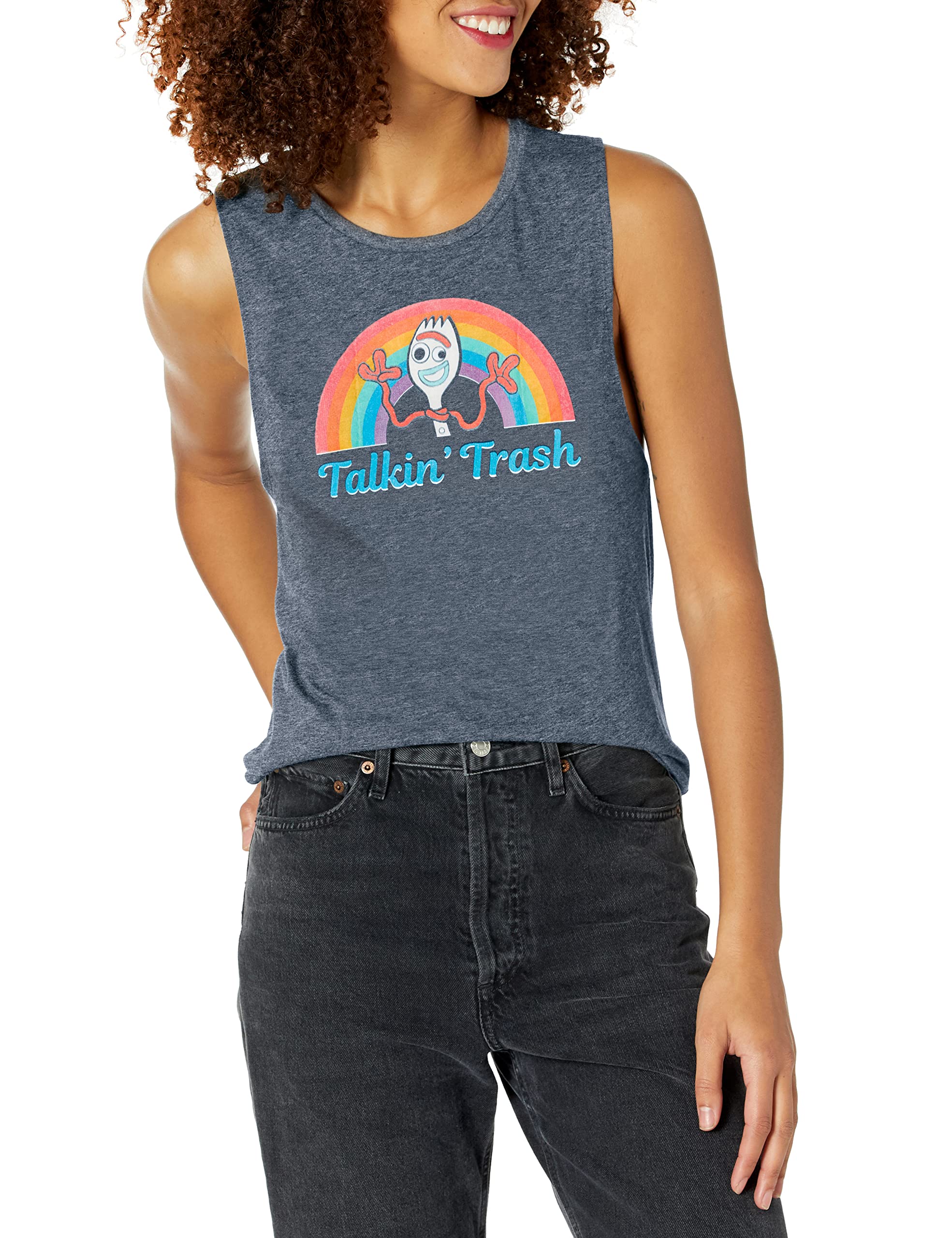 Disney Junior Pixar Toy Story 4 Talkin Trash Festival Muscle, Denim Blue Heather, Medium