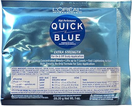 L Oreal Quick Blue 头发漂白粉 1 盎司 亚马逊中国 美容化妆