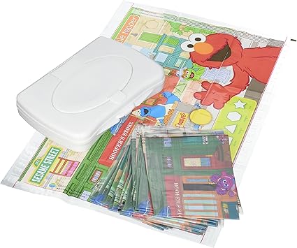 Sesame Street Table Topper 带可再利用弹出式旅行箱的一次性胶粘贴纸 50 贴 亚马逊中国 玩具