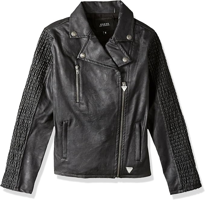 guess 大女童人造皮革夹克 jet black frost grey 8 【guess】 服饰