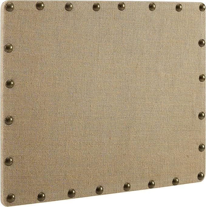 linon home d cor burlap corkboard with nailhead trim 棕色 小号