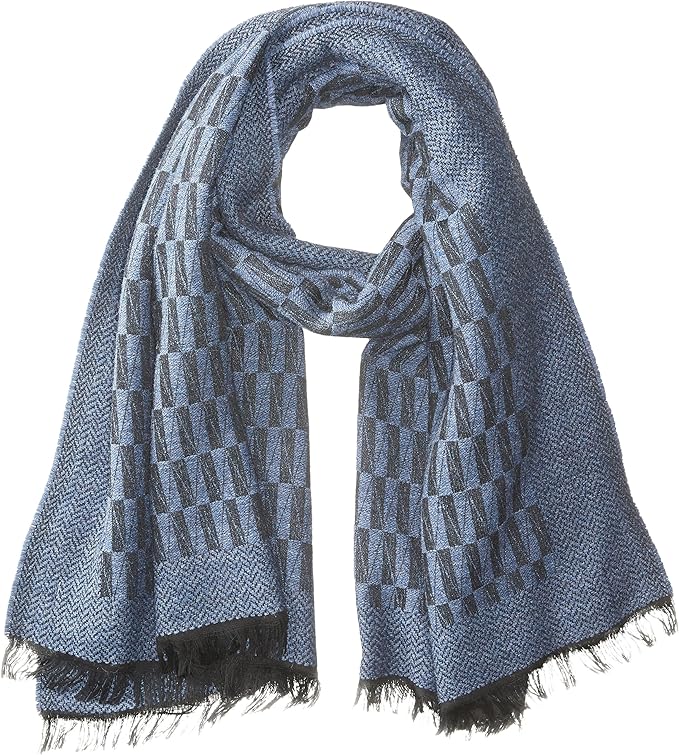 la fiorentina 女式厚意大利方形围巾,带睫毛流苏装饰