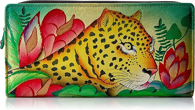 anna by anuschka 手绘皮革双折钱包/手包 | 丛林豹纹