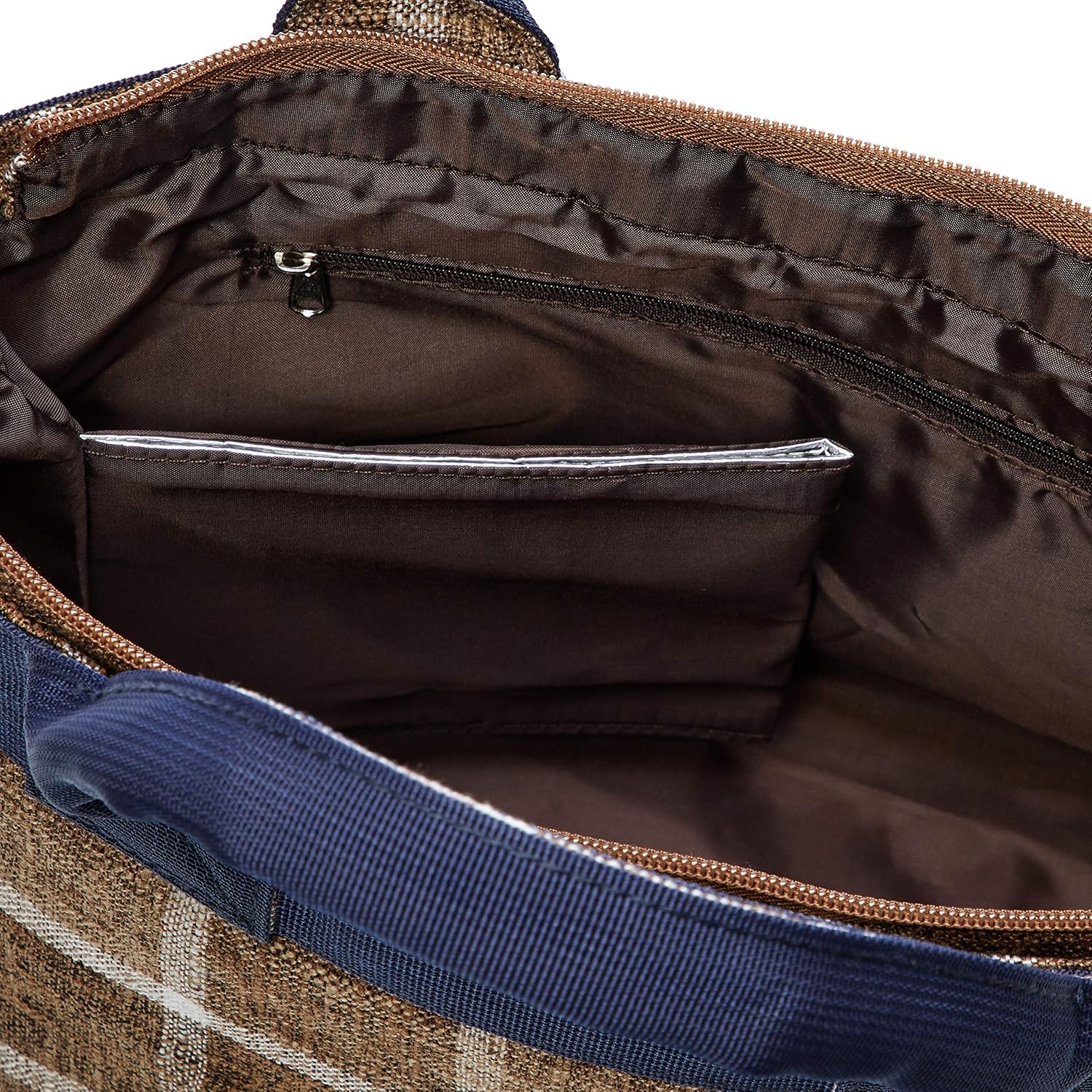 porta fortuna 托特包 苏格兰呢格纹 午餐包 2001-4580 棕色 free