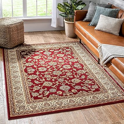 Well Woven 高贵纱罗克浅蓝色东方地毯传统波斯花花卉地毯7 10 X 9 10 红色ihs P 亚马逊中国 家居