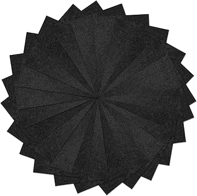 25 件装 - 自粘黑色手工毛毡面料 - 20.32 x 30.