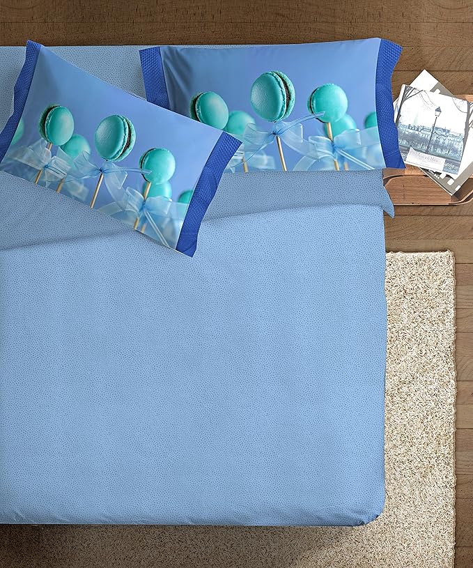 ipersan 1 个尺寸被套套装精美美人玛卡龙颜色蓝色 155x240 厘米