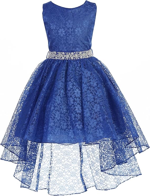 igirldress 高低蕾丝连衣裙水钻腰带盛会花童礼服尺码 2-20
