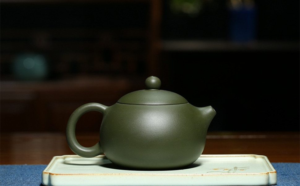 皇木御宝 宜兴紫砂 原矿绿泥 赫年德 工艺美术师 精品紫砂壶 (绿泥